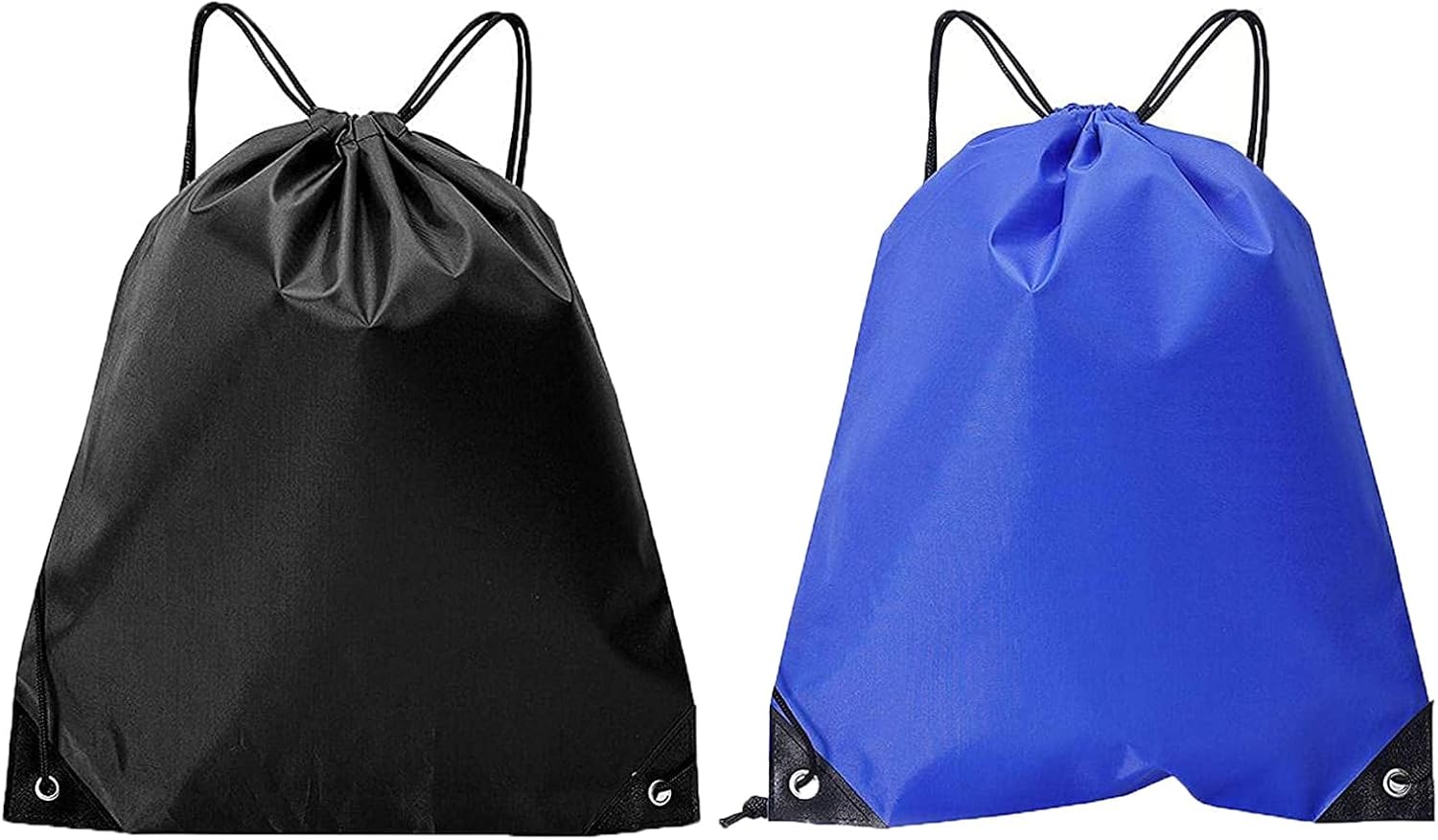 Sac de sport à cordon — 2 pièces, noir