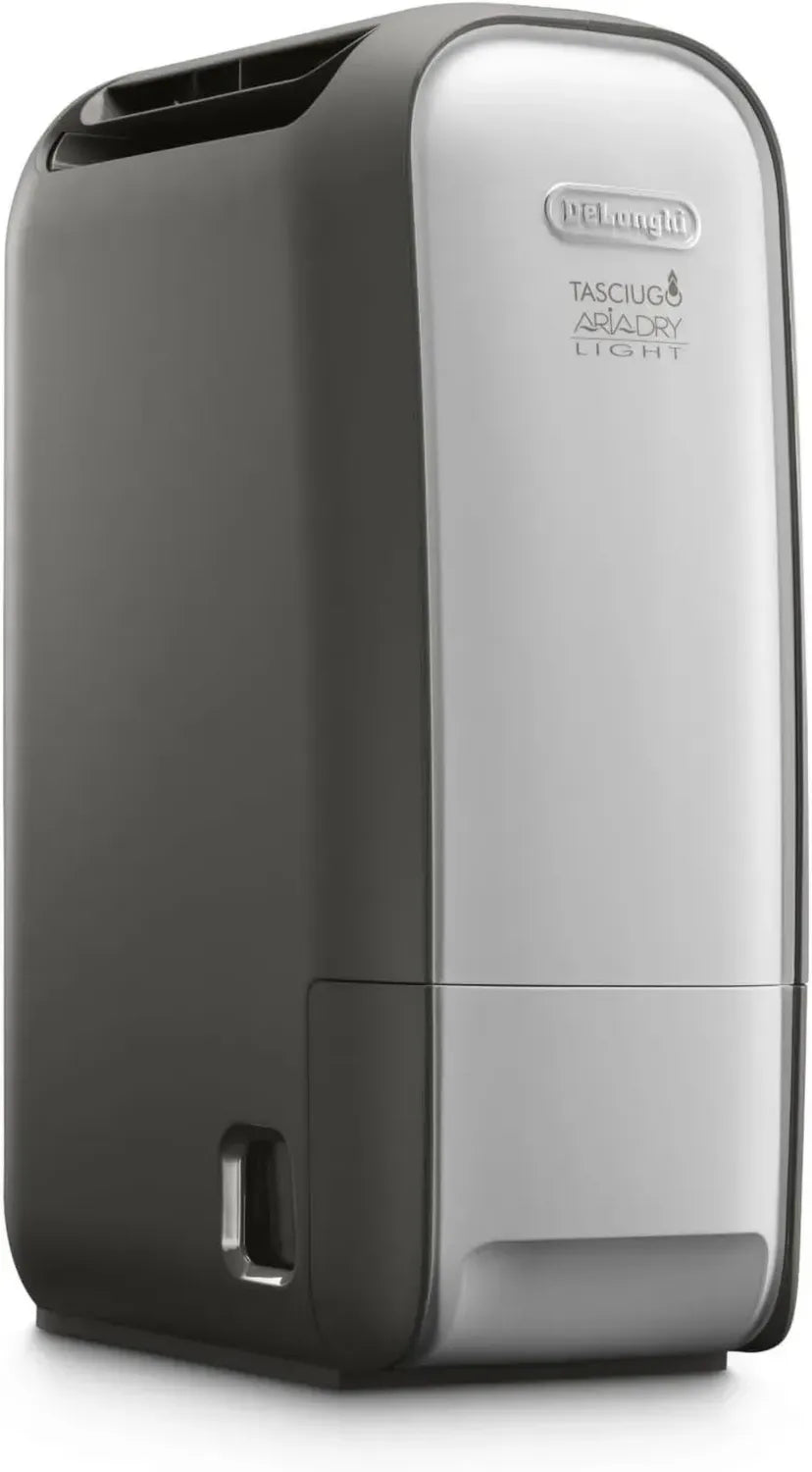 De'Longhi Déshumidificateur Portable Tasciugo AriaDry Light, Ioniseur, 7,5L/24h, Anti-Humidité, Séchage Rapide, Anti-Moisissure, Mode Balancement, Minuteur, Gris (DNS80)