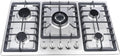 Plaque de cuisson gaz 5 feux en inox - Compatible gaz naturel et propane - Nettoyage facile