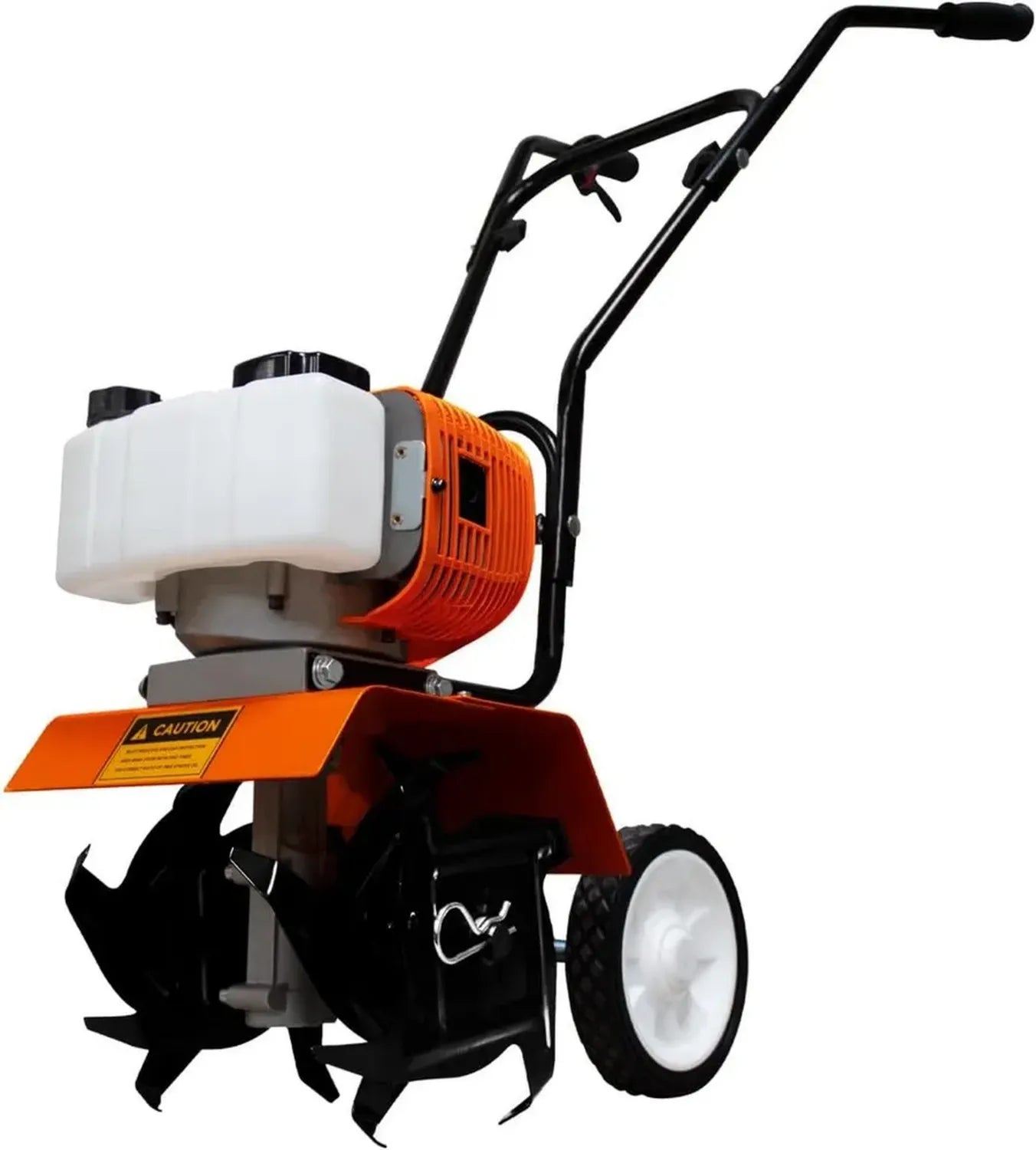 Motobineuse thermique 52 cc, 4 lames acier, réservoir 1,2 l, design compact sans fil, kit complet d'accessoires