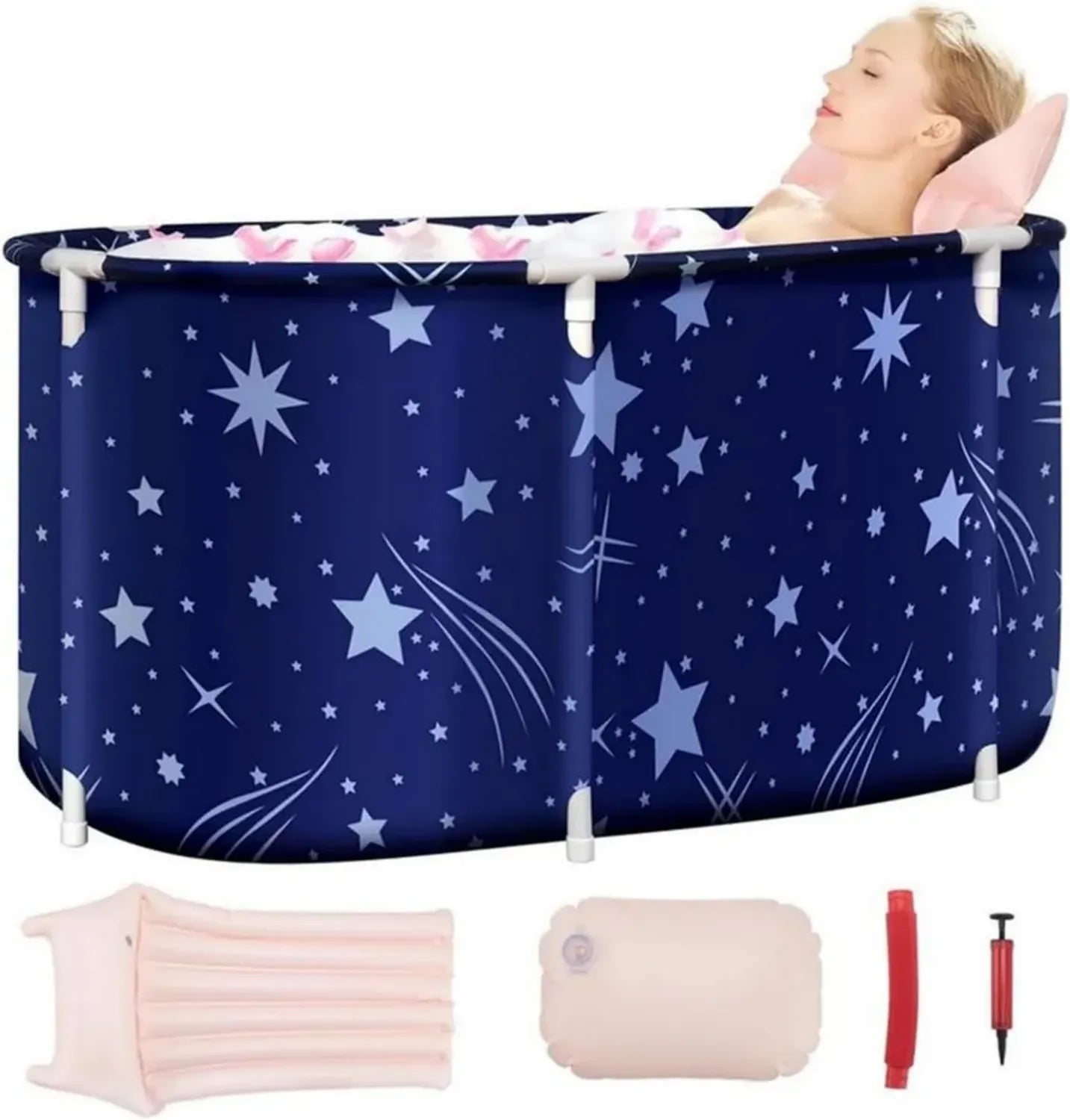 Baignoire Pliable pour Adultes - 120x55x50cm, Grande Capacité, Idéale pour Spa et Bain Relaxant