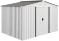 Abri de Jardin en Métal 5 m² avec Portes Coulissantes et Fenêtres, 277x195x192 cm, Argent/Gris