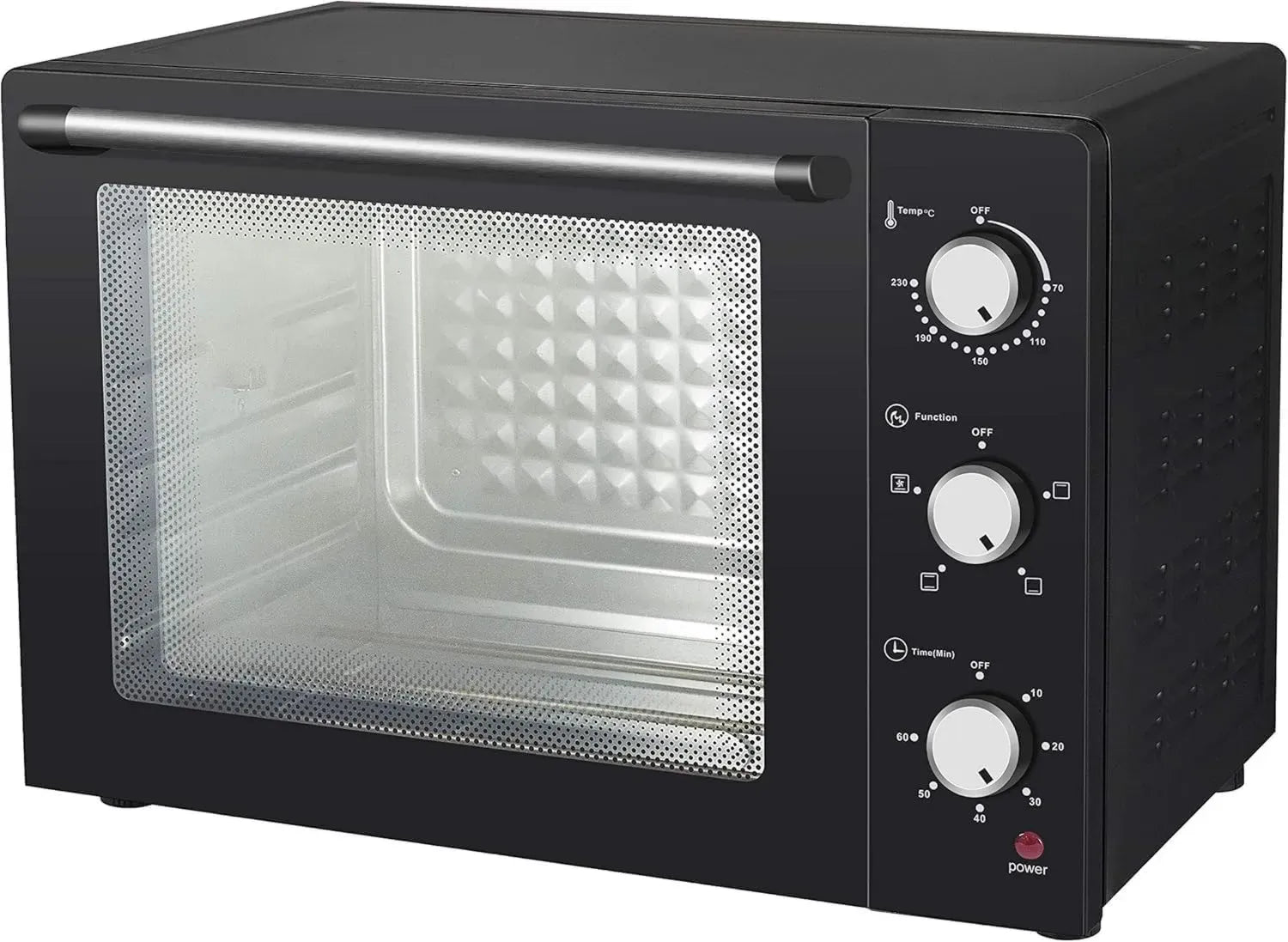Four Électrique Professionnel 63L avec Rôtisserie et Fonction Ventilée, Puissance 2200W, Température Maximale 230°C