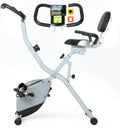 Vélo d'Appartement 2-en-1 Pliable ISE, Cardio avec Résistance Magnétique 8 Niveaux, Écran Multifonction, Dossier et Hauteur Réglables, Bluetooth Ergonomique