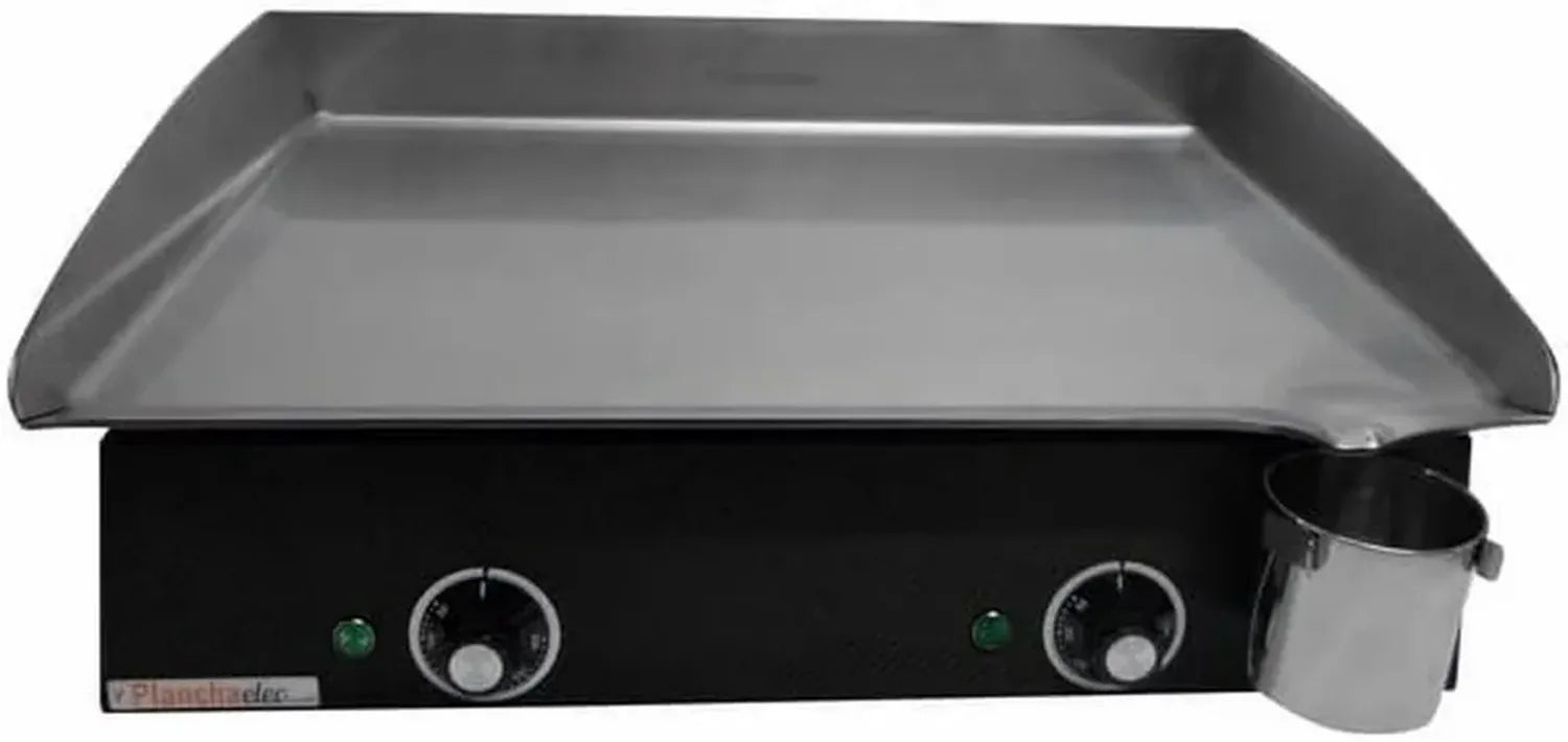 Gril Électrique Inox avec Thermostats Ajustables - 2400W - Design Carbone - Fabriqué en France