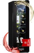 Klarstein Cave à Vin 32L, Porte en Verre, Bar Intérieur/Extérieur, Frigo à Vin 12 Bouteilles