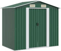 Abri de Jardin en Métal Vert 204x132x186 cm pour Stockage Extérieur