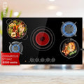 Klarstein Table de Cuisson Mixte 5 Feux Gaz et Vitrocéramique, 9.2 kW, Inox