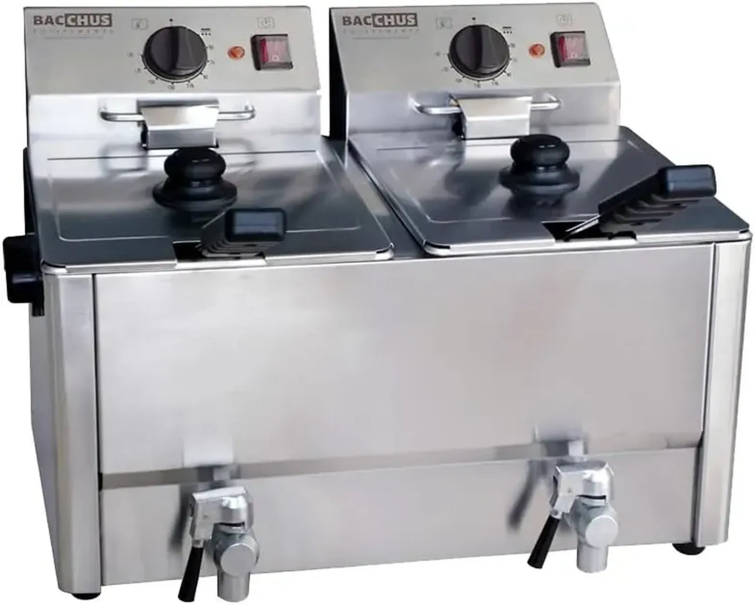 Friteuse Électrique Professionnelle 16L avec Double Cuve et Robinet de Vidange