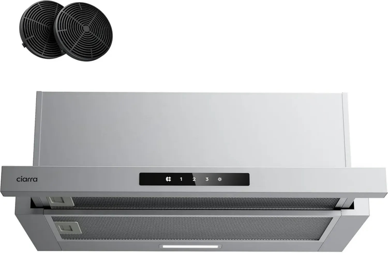 Hotte Encastrable CIARRA 60cm Inox 600 m³/h A+ avec Commande Tactile