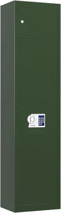 Rottner Coffre-fort pour Armes et Munitions en Acier, Serrure Électronique avec Clé de Secours, Vert Foncé, Compartiment Séparé avec Verrou, Support pour 5 Fusils