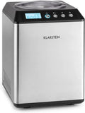 KLARSTEIN Vanilla Sky - Sorbetière avec Compresseur, Préparation Rapide en 10 à 60 min, Capacité 2,5L, Sans Précongélation, Accessoire Doseur - Argent