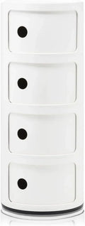 Kartell Componibili Armoire de Rangement à 4 Compartiments, Rond, Blanc