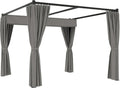 Outsunny Pergola Métallique 3x3m, Toit Rétractable et Parois Latérales en Polyester, Tonnelle de Jardin et Terrasse, Gris Clair