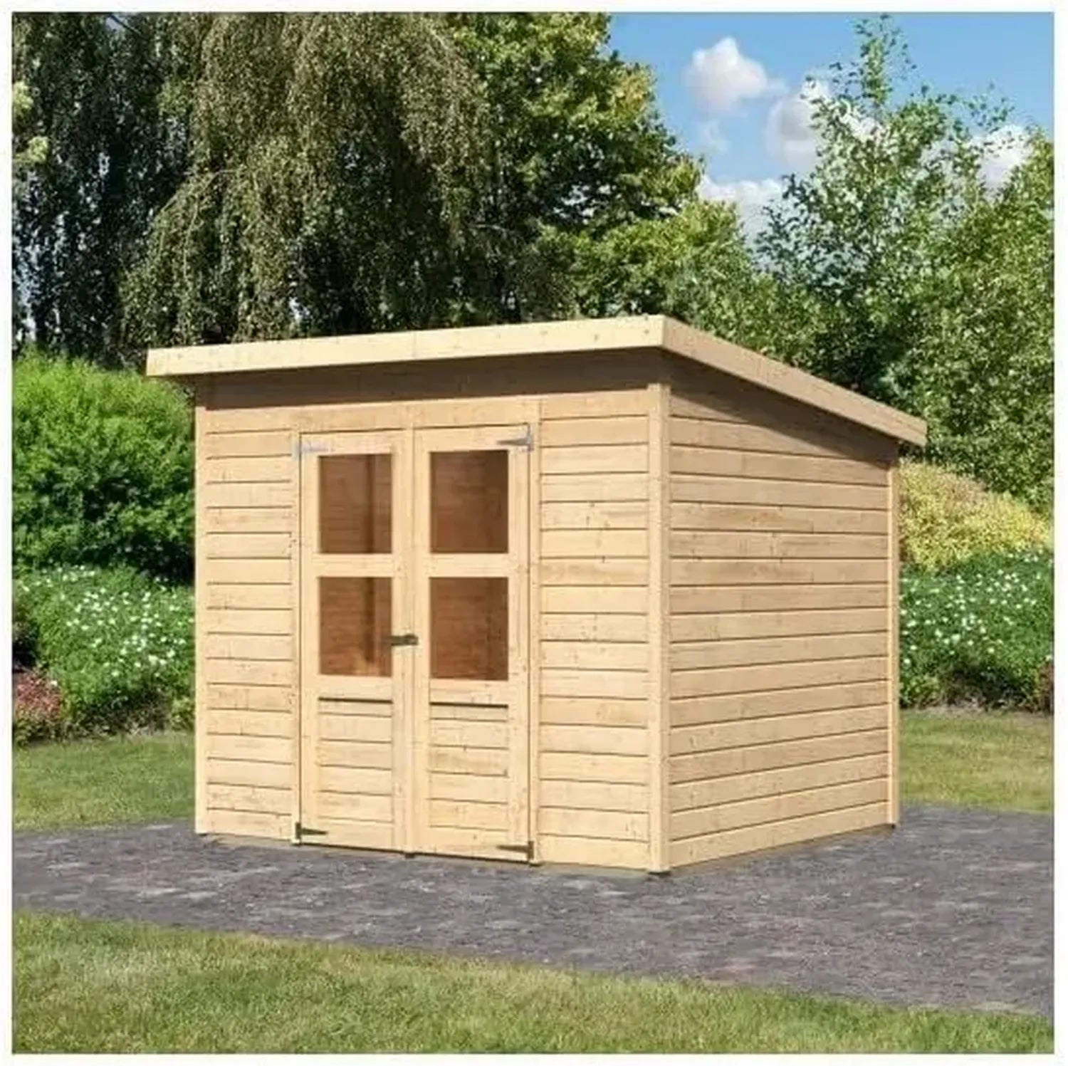 Abri de Jardin en Bois Massif Merseburg 5,2m² - Épicéa Traité Autoclave, Toiture Plate