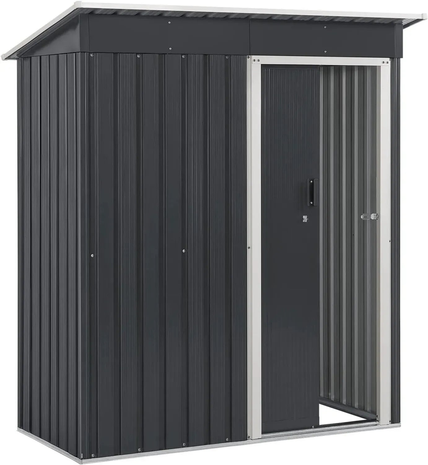 Abri de Jardin en Métal 1,4 m² avec Porte Coulissante et Toit Incliné