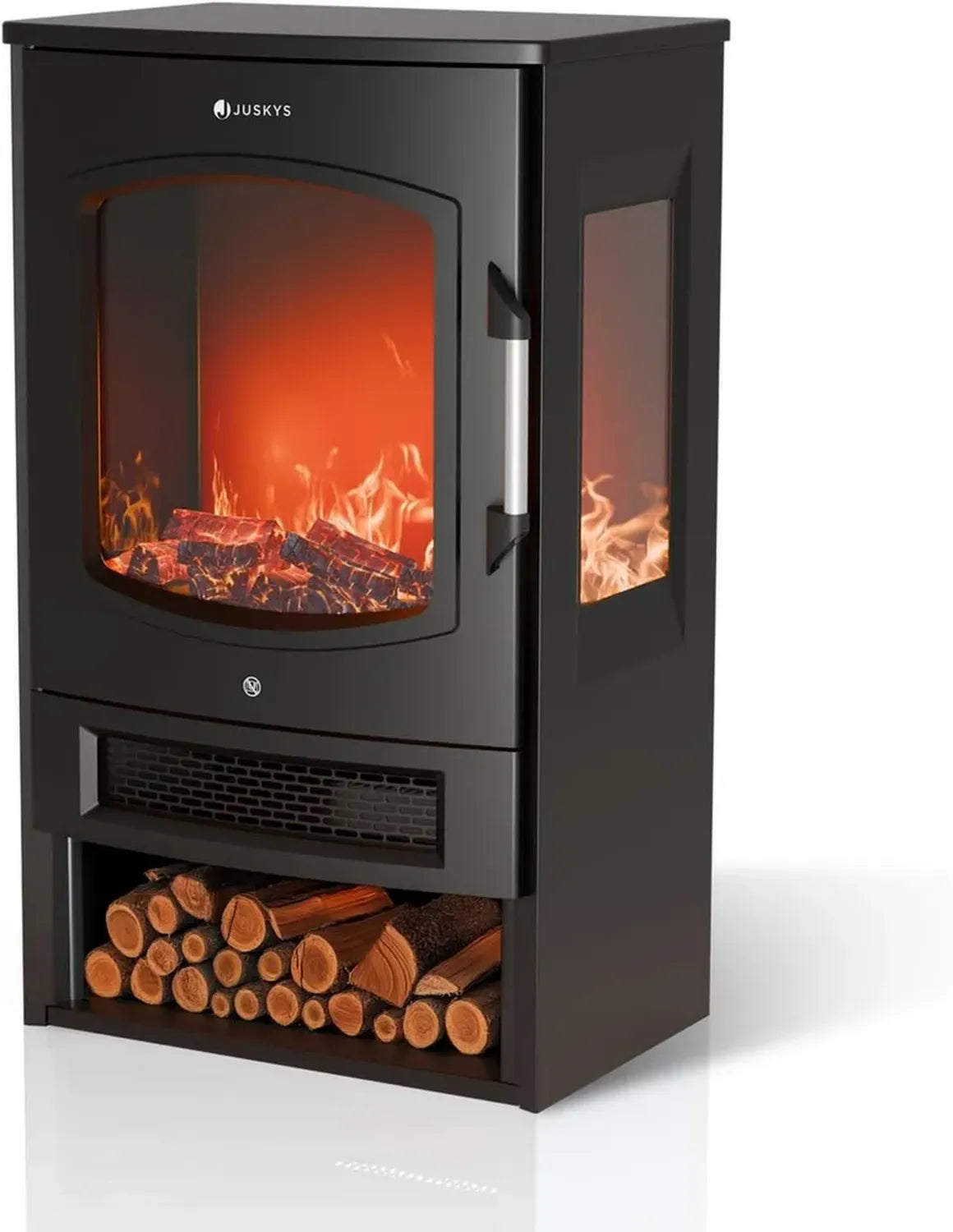 Cheminée électrique 1800W avec WiFi et LED - Noir