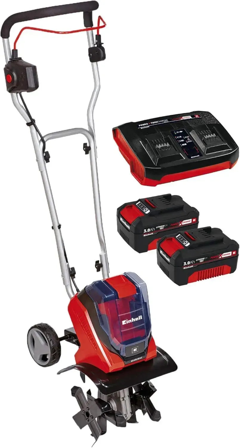 Einhell Motobineuse Sans Fil GE-CR 30 Li Solo - Technologie Power X-Change, Moteur Brushless, 30 cm Largeur, 20 cm Profondeur, Twincharger Inclus, 2 Batteries 3,0 Ah