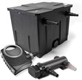 Ensemble Complet SunSun : Filtre Biologique pour Bassin CBF-350 jusqu'à 12000L, Pompe de Filtration NEO7000 SuperEco 7000L/h 50W, Clarificateur UV UVC CUV-318 18W