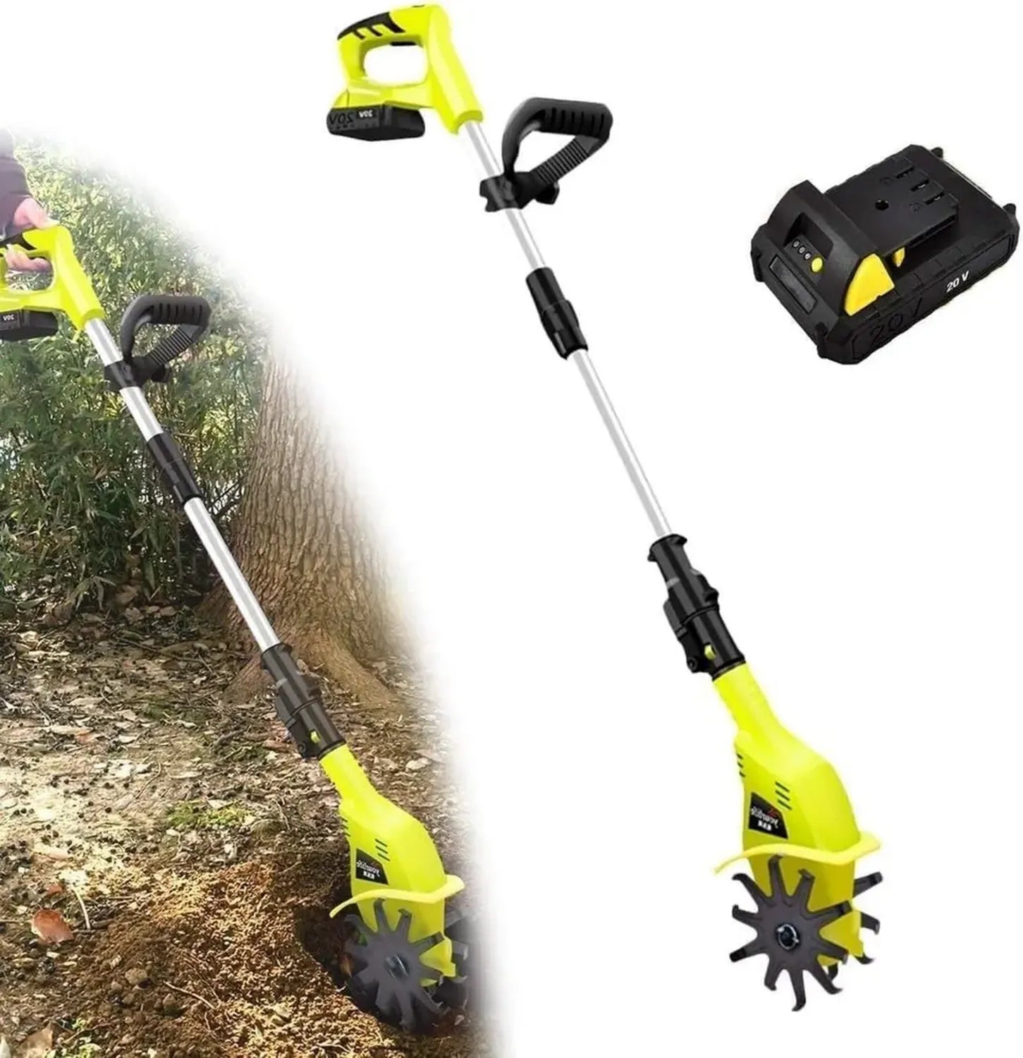 Cultivateur Électrique Sans Fil avec Batterie 4000mAh et Chargeur