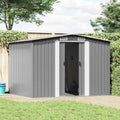 Abri de Jardin Métallique Gris 257x205x178 cm pour Stockage Extérieur