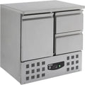Table réfrigérée positive compacte avec 1 porte et 2 tiroirs - Combisteel - R600a - Acier inoxydable Aisi 201