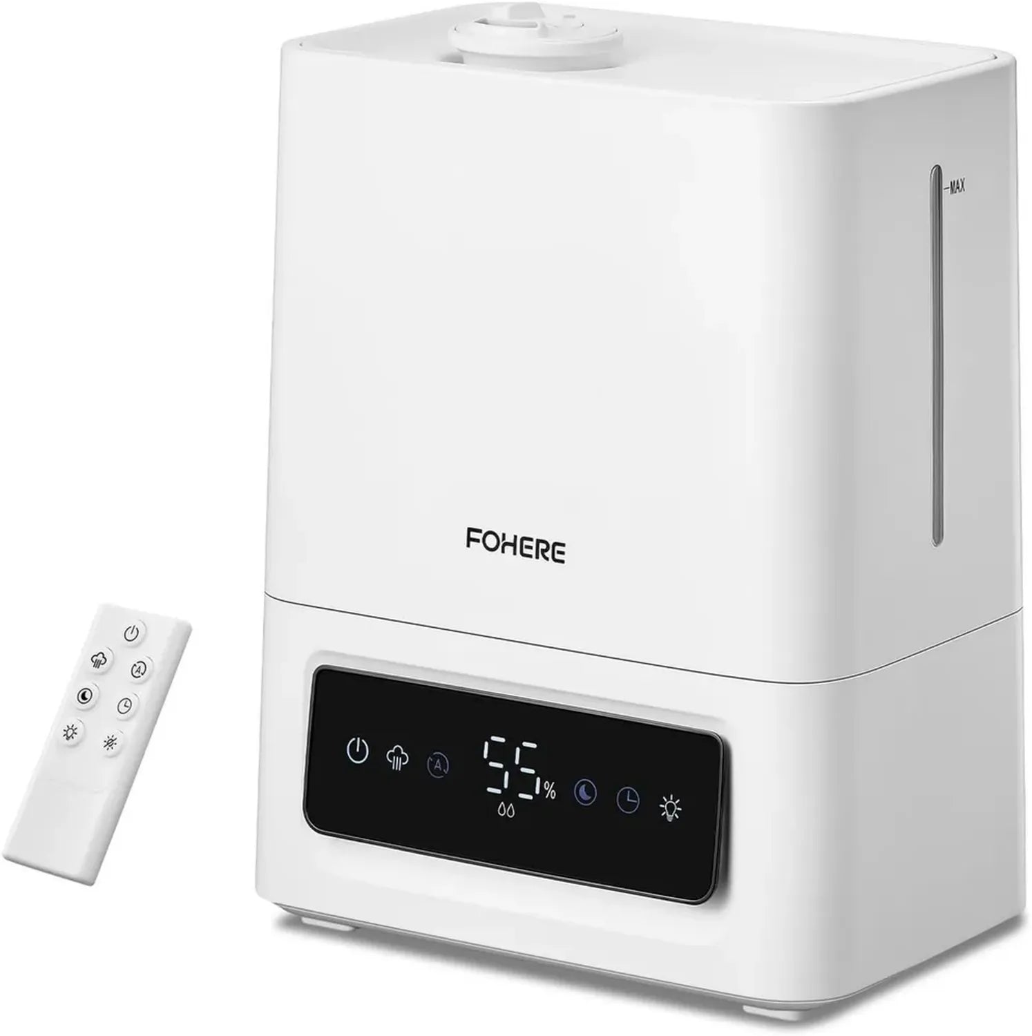 Humidificateur Ultrasonique 6L pour Grandes Pièces, Silencieux 28dB, Capteur d'Humidité et Veilleuse