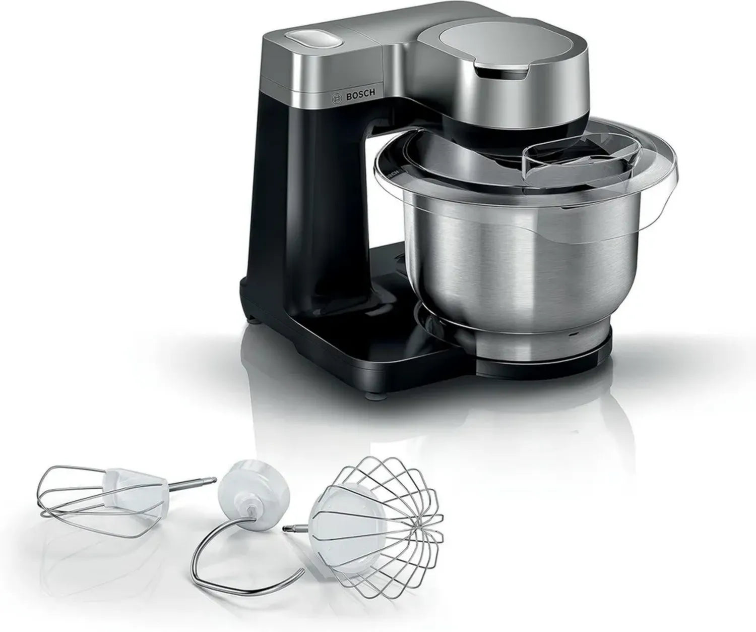 Bosch Robot Cuisine Serie 2, 900W, 7 Vitesses, Kit Pâtisserie, Bol Inox 3.8L - Noir