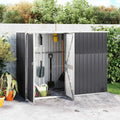 Cabanon de Jardin en Acier Galvanisé Anthracite 225x89x161 cm pour Outils et Rangement Extérieur