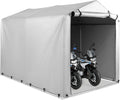 Abri Jardin et Garage en Métal 160x218x164 CM, Tente de Rangement Extérieur pour Vélo et Moto, Bâche PE Imperméable - Gris Clair