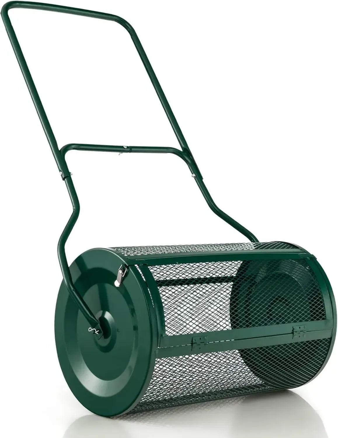 Épandeur de Compost en Métal 60,5 cm avec Poignée en U, Vert