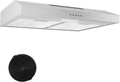 Hotte Aspirante 60cm Inox avec Filtre Charbon Actif, 201 m³/h