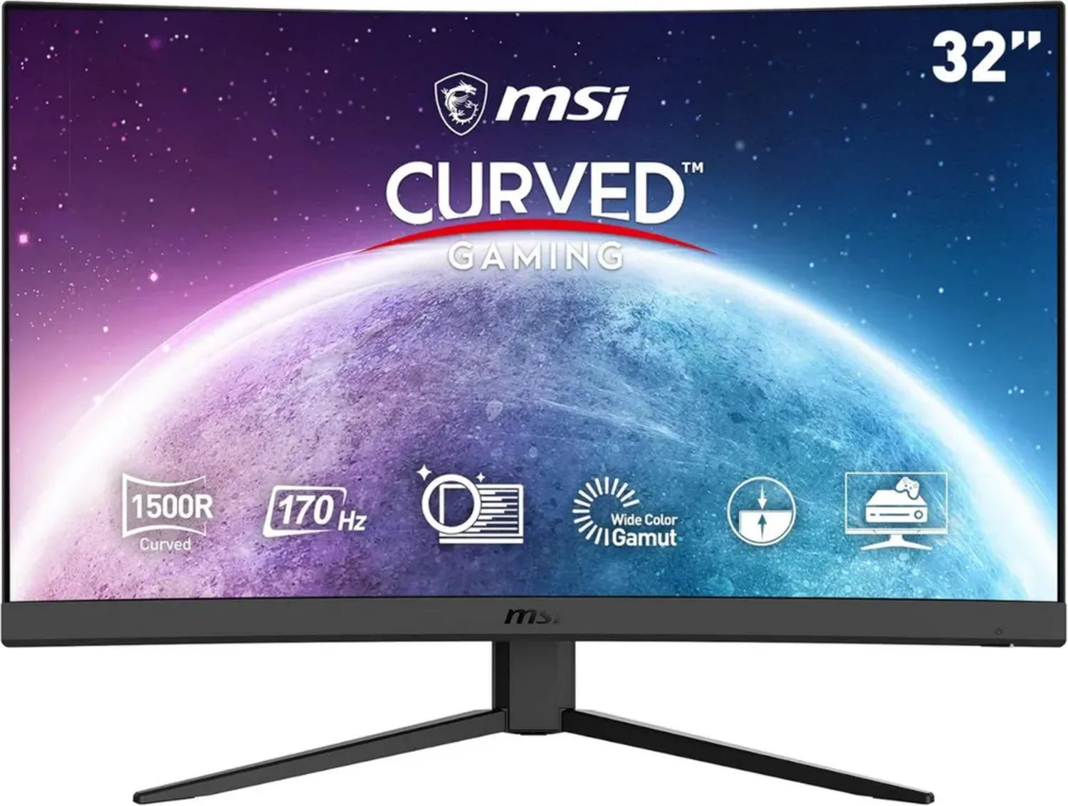 Écran Gaming MSI 31,5' FHD Incurvé - 170Hz, 1ms, FreeSync, DisplayPort, HDMI