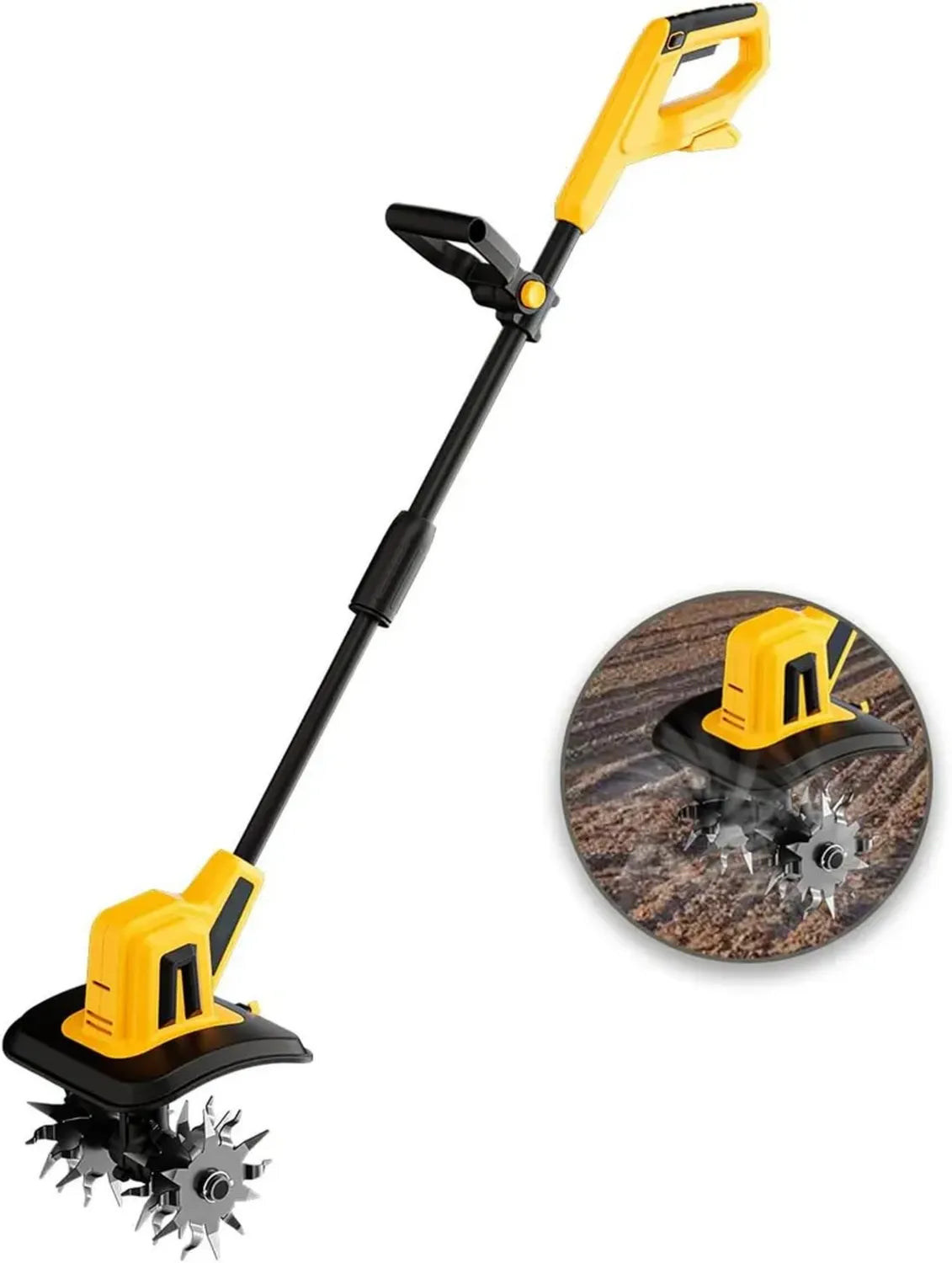 Motobineuse Électrique Sans Fil, 20 V Maxi, Largeur 22 cm, Profondeur 16 cm, Outil Puissant pour Jardin