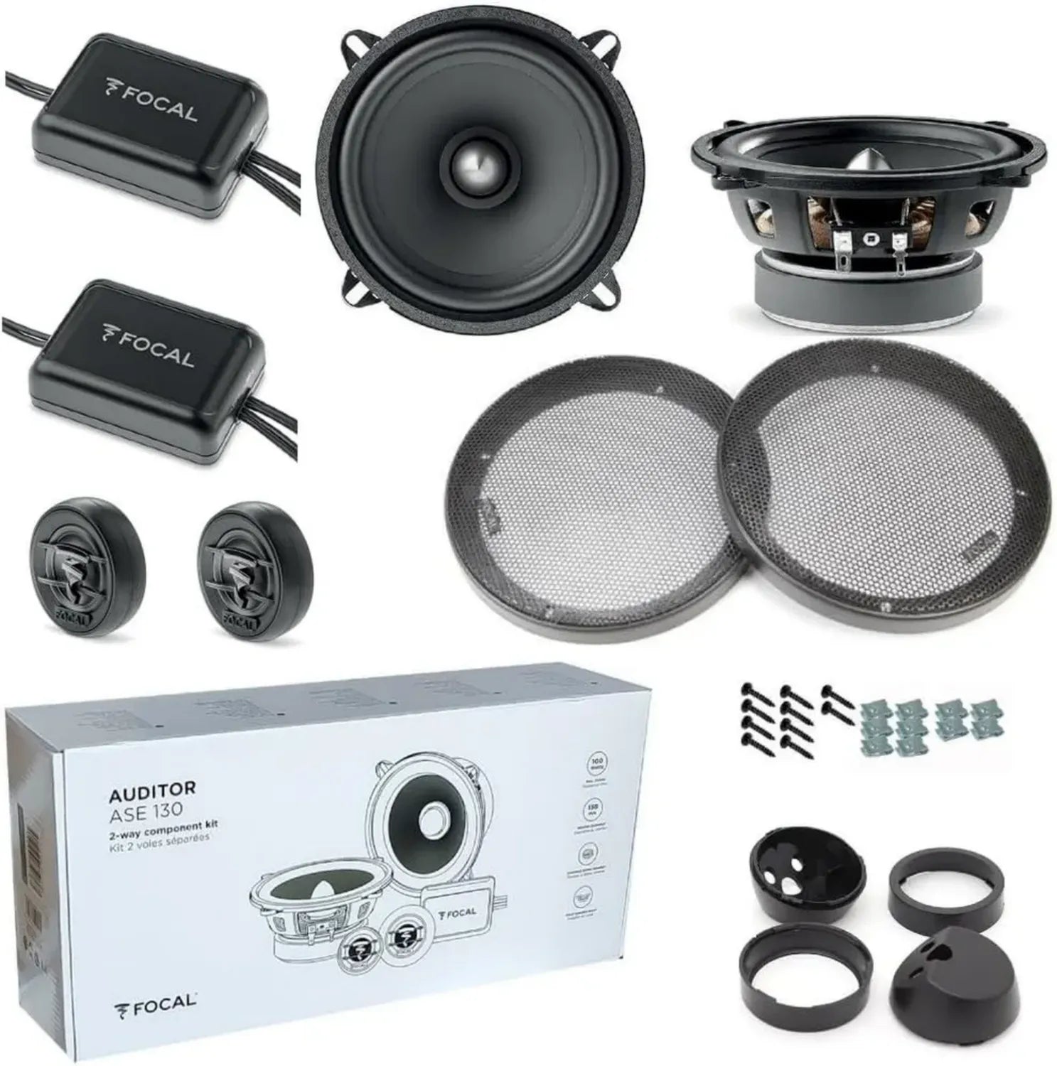 Enceintes Coaxiales Focal Auditor ASE-130 2 Voies 13 cm, 50W RMS, 100W Max, 4 Ohms, avec Accessoires Inclus