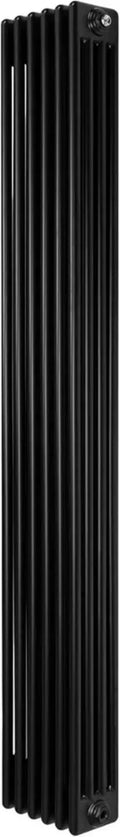 Radiateur vertical en acier noir 1800x290mm central à 4 colonnes
