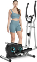 Dripex Vélo Elliptique Silencieux pour Usage Domestique, 6 kg Inertie, 16 Niveaux de Résistance, Capteur de Pouls et Écran LCD, Entraînement Cardio