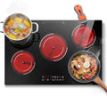 Plaque Vitrocéramique SNDOAS 77cm, 5 Feux, 3 Zones Puissantes, 9000W, Compatible Tous Ustensiles, 9 Niveaux et Sécurité Enfant