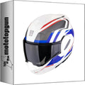 Casque Modulable Scorpion EXO-Tech Evo Furio Blanc Rouge Bleu Taille S