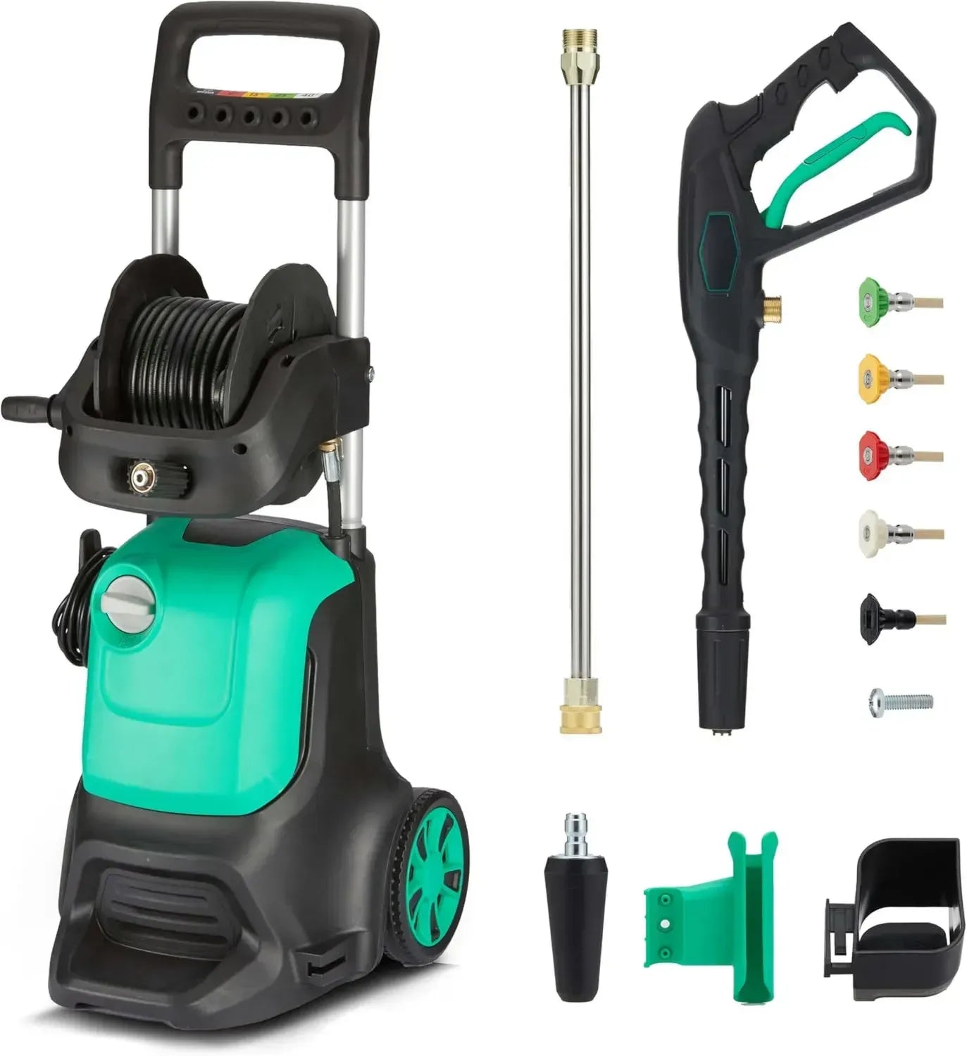 Nettoyeur Haute Pression Électrique 2200W, 145 Bar, 500 L/H, Vert