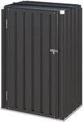 YODOLLA Cabine de Jardin Métallique avec Porte Sécurisée, Armoire de Stockage Extérieure Intérieure, pour Balcon, Terrasse, 76x55x112cm, Gris Anthracite