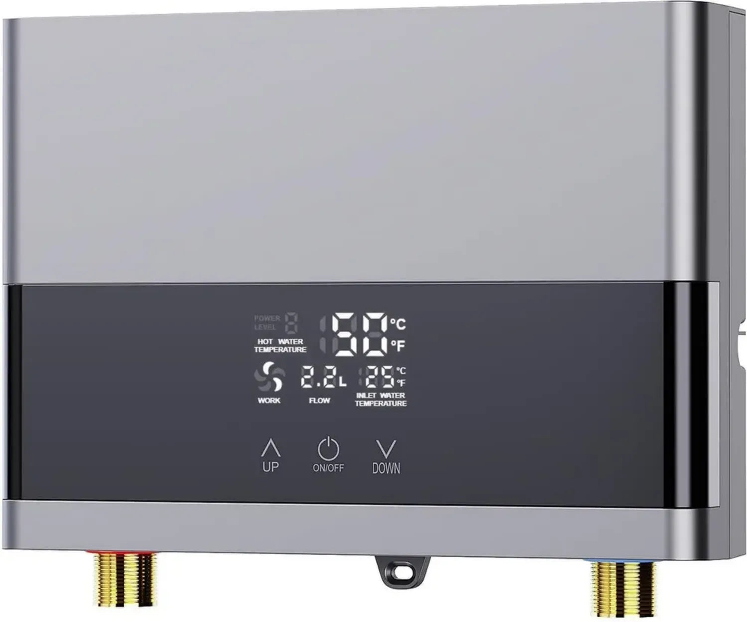 Chauffe-eau instantané électrique 6000W, sans réservoir, avec écran numérique, idéal pour cuisine et salle de bain, argenté