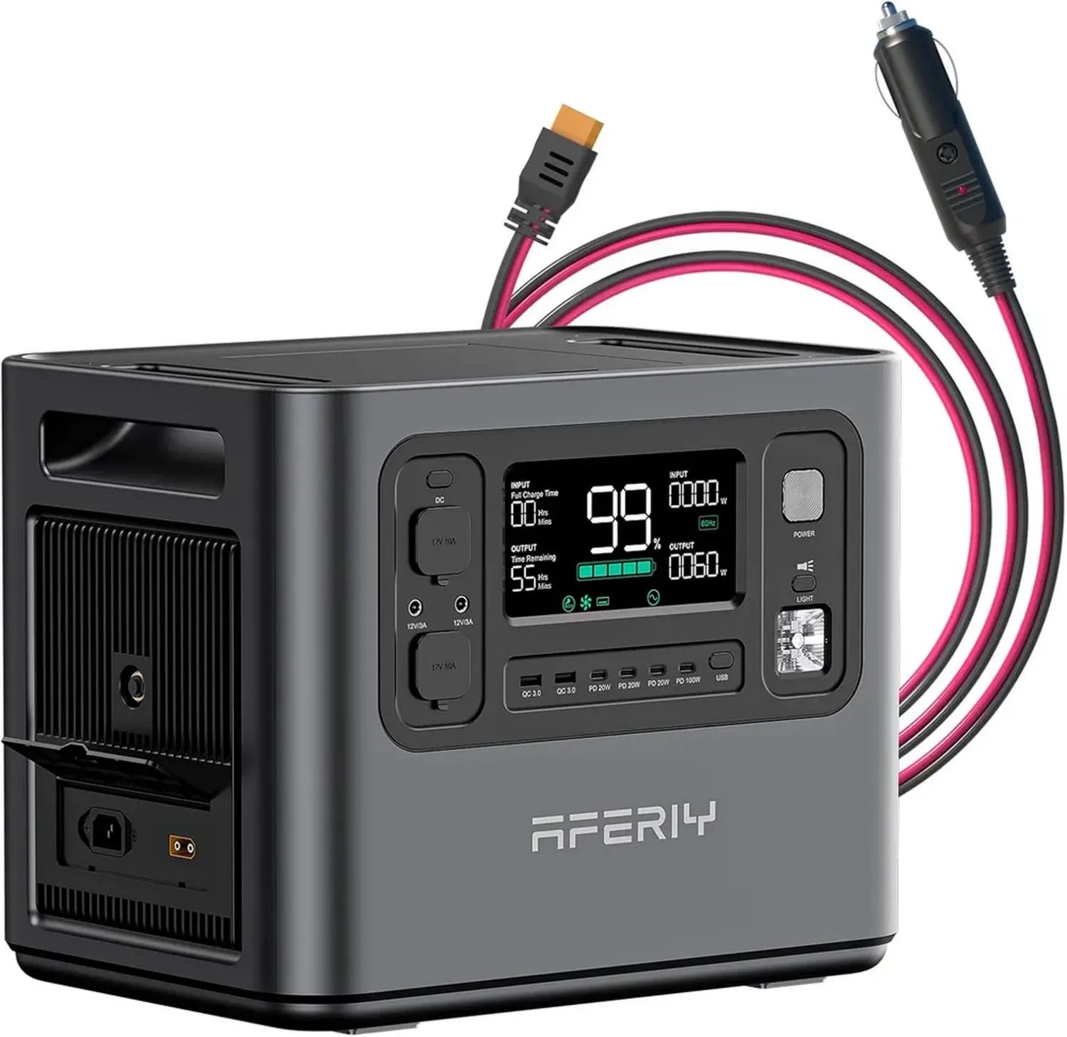 Générateur Électrique Portable AFERIY 2400W, 2048Wh, 13 Sorties, Recharge Rapide 1.5h, 4000 Cycles, Garantie 7 Ans, Silencieux pour Camping, Voyage, Jardin