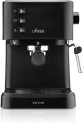Machine à Espresso et Cappuccino Ufesa Varese, 1050W, 20 Bars, Vapeur Professionnelle, Réservoir 1.5L, Plateau Chauffant