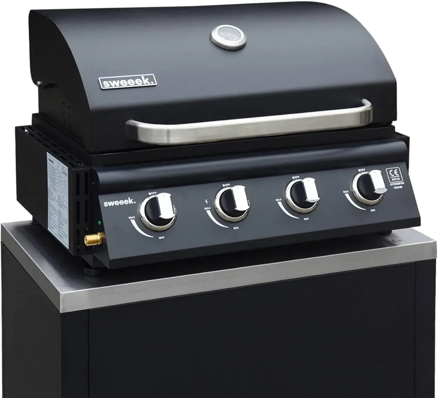 Grill à Gaz 4 Brûleurs avec Récupérateur de Graisse - Portable et Pratique