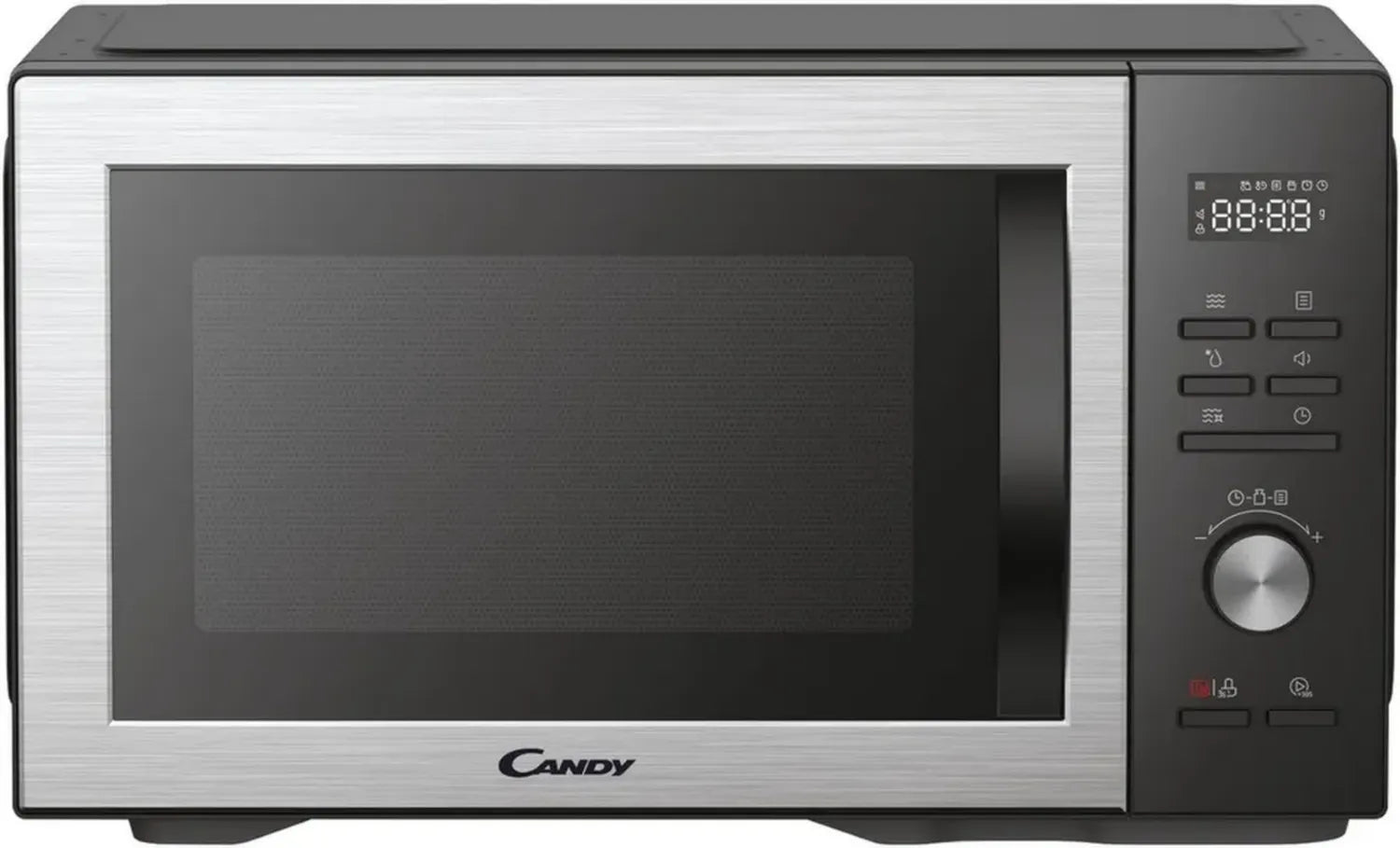 Micro-ondes Candy 32L, 1000W, Fonction Auto-Nettoyage et Décongélation, Inox, 5 Niveaux, 8 Programmes, Noir