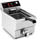 Friteuse en Acier Inoxydable 10L avec Robinet - Haute Performance 230V pour Restaurants et Snack-bars