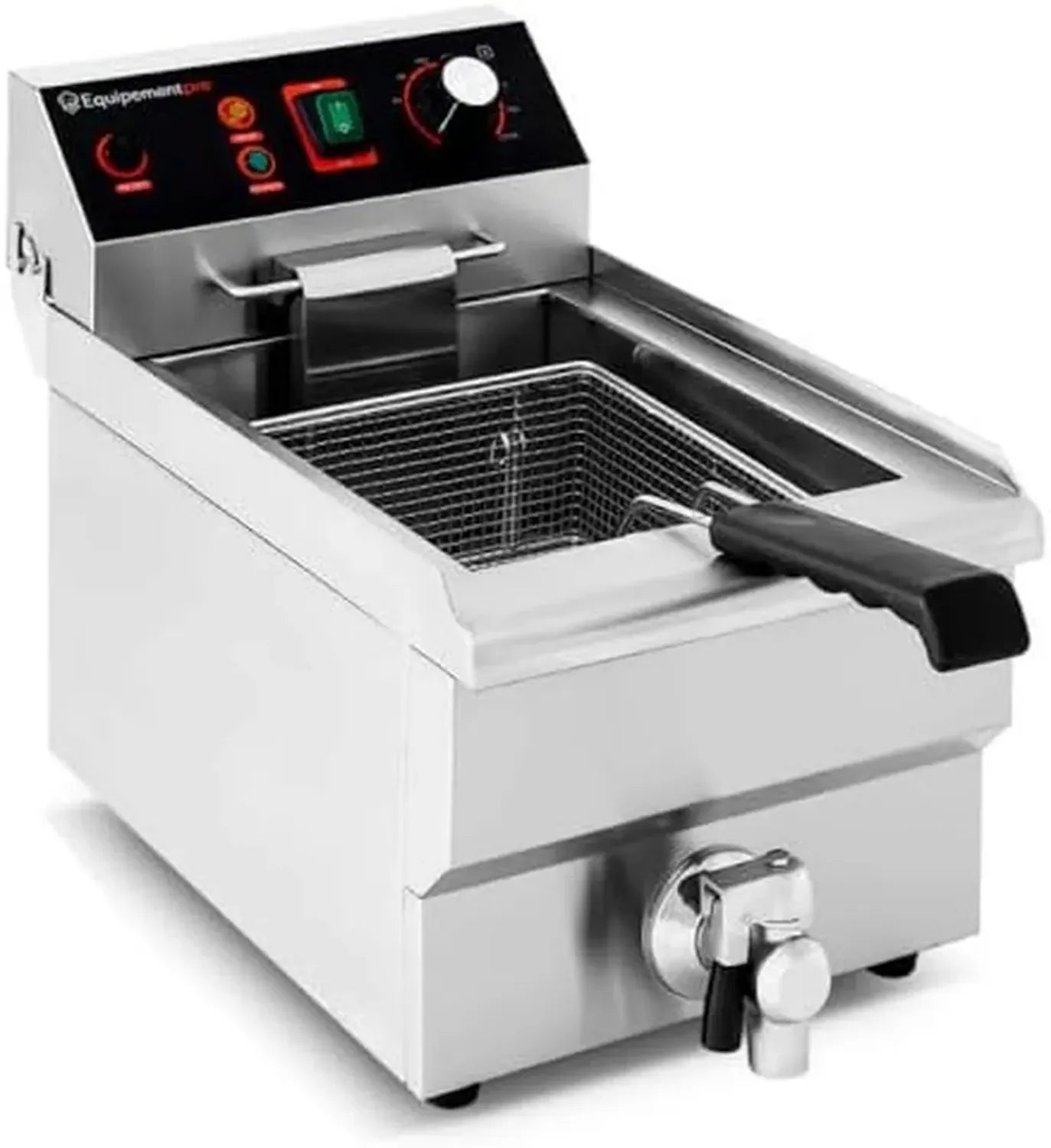Friteuse en Acier Inoxydable 10L avec Robinet - Haute Performance 230V pour Restaurants et Snack-bars