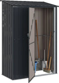 Abri de Jardin Métallique Anthracite 140,5x74x200 cm, Résistant aux Intempéries