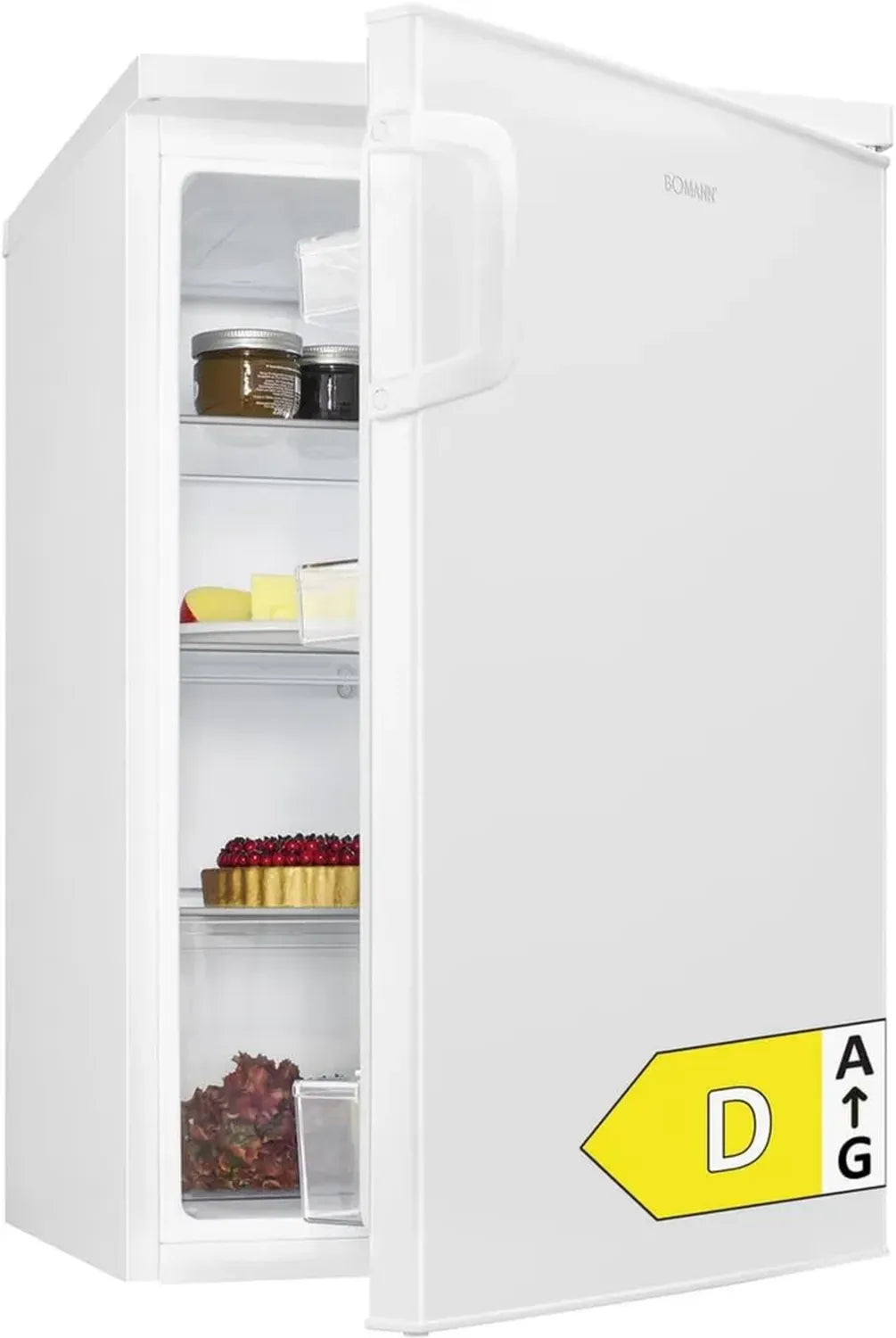 Réfrigérateur Bomann 133L Blanc, Éclairage LED, Température Réglable, 3 Clayettes en Verre